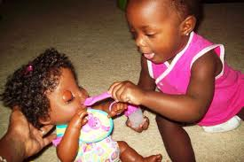 feeding doll